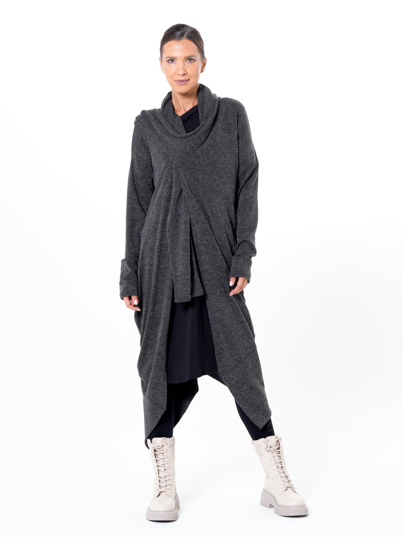 Fine Knit Asymmetric Cardigan