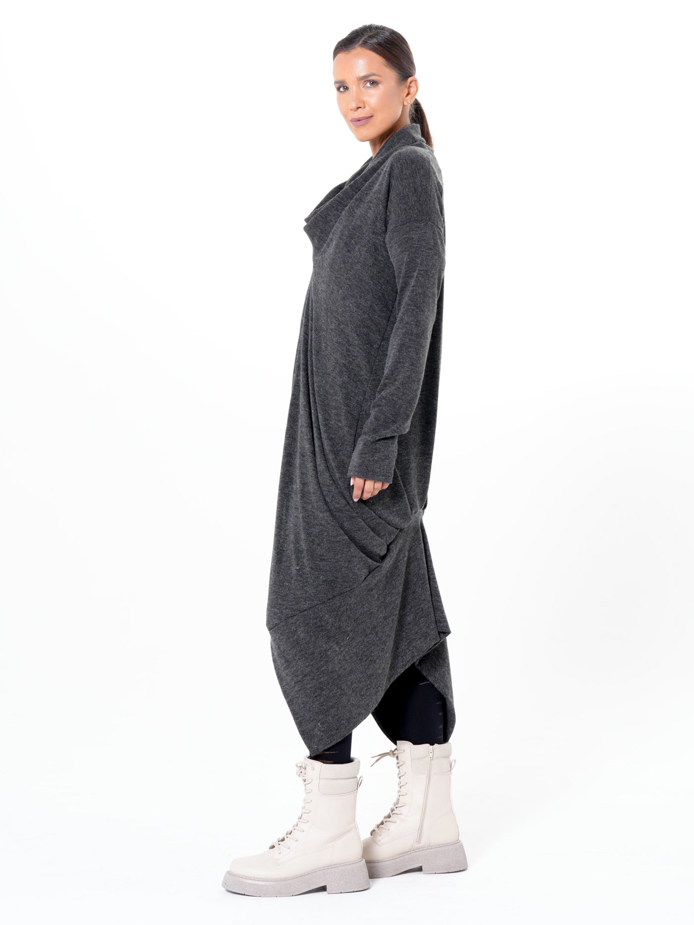 Fine Knit Asymmetric Cardigan