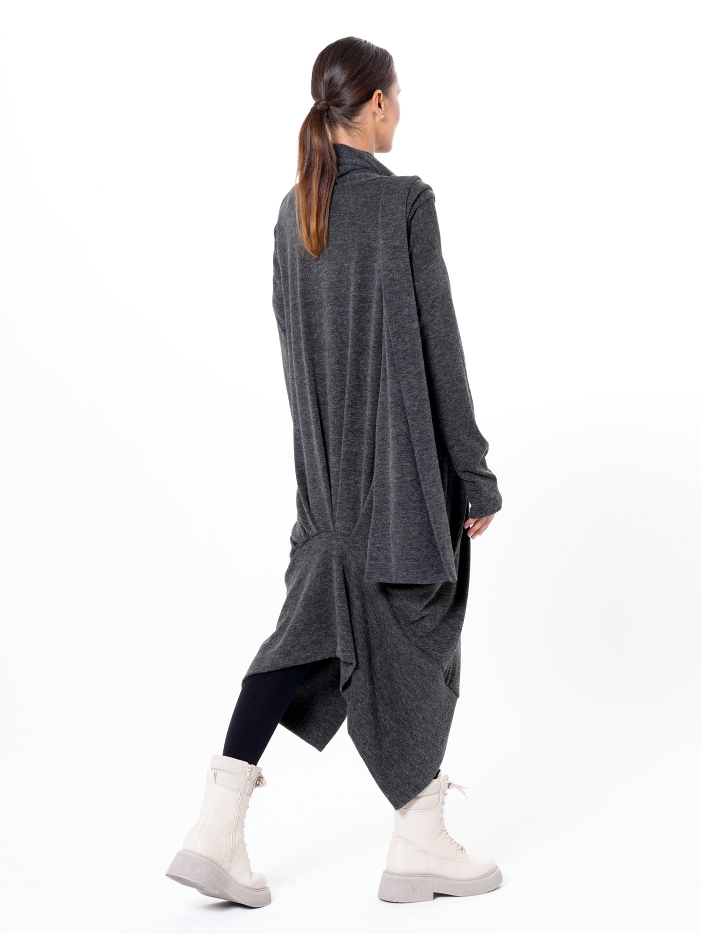 Fine Knit Asymmetric Cardigan