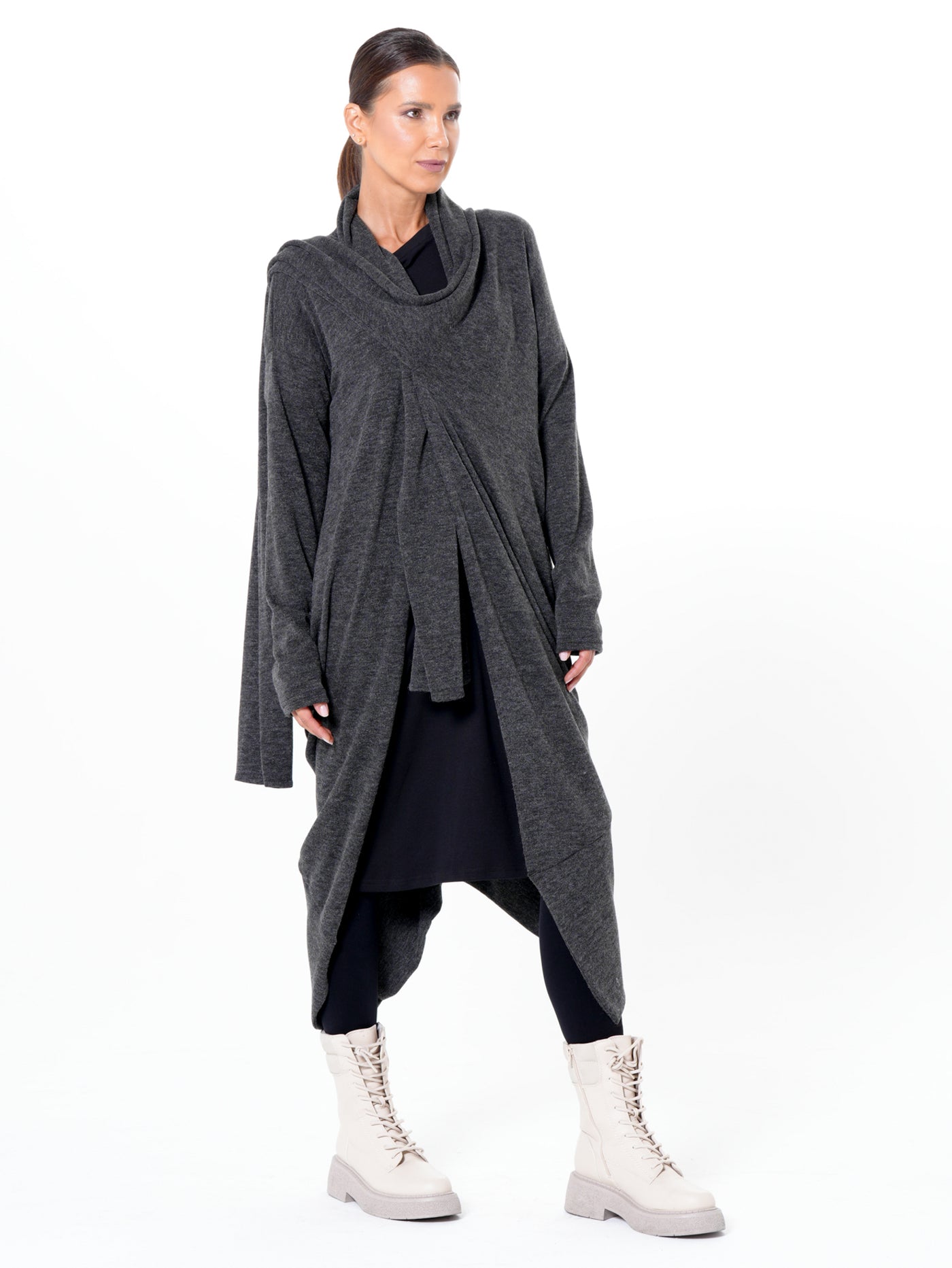 Fine Knit Asymmetric Cardigan