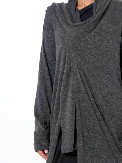Fine Knit Asymmetric Cardigan