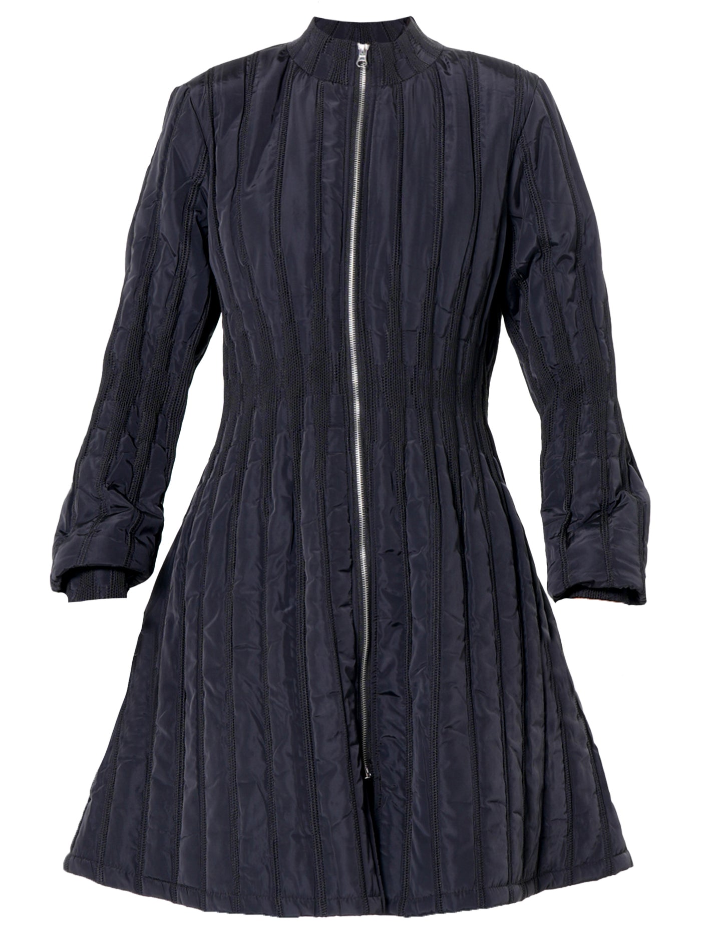 Flare Quilted Jacket In Dark Blue