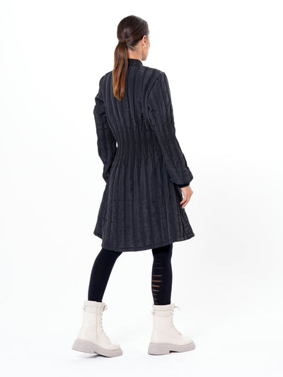Flare Quilted Jacket In Dark Blue