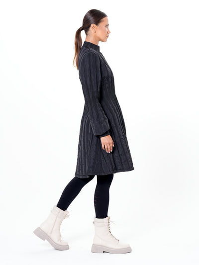 Flare Quilted Jacket In Dark Blue