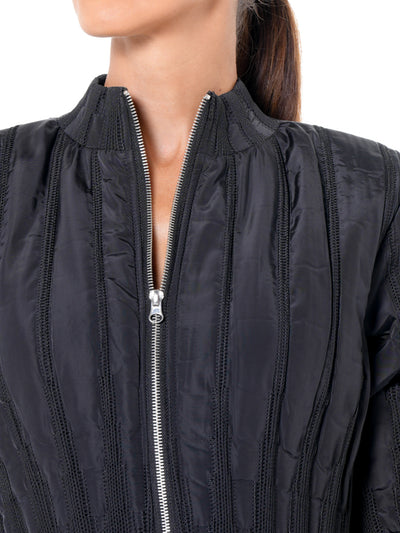 Flare Quilted Jacket In Dark Blue