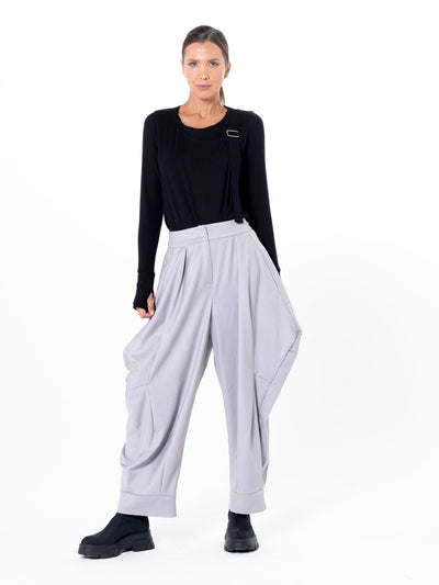 Relaxed Pants with Draped Silhouette