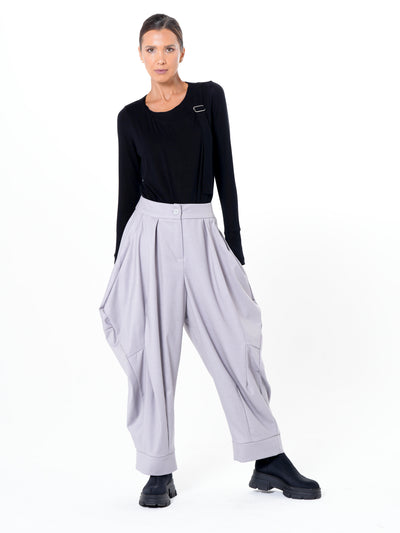 Relaxed Pants with Draped Silhouette
