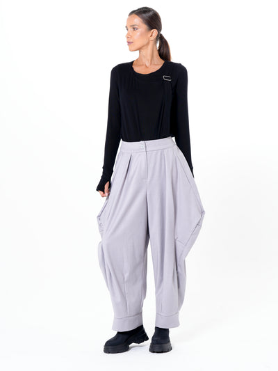 Relaxed Pants with Draped Silhouette