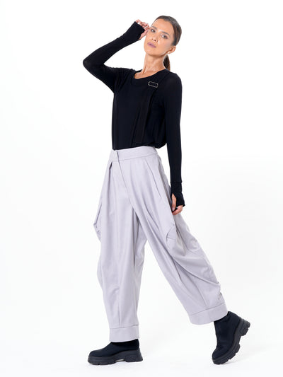 Relaxed Pants with Draped Silhouette