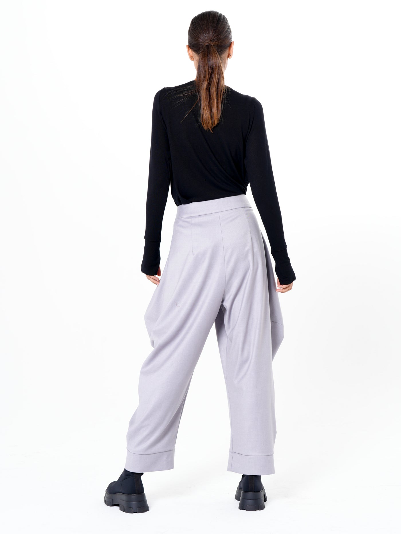 Relaxed Pants with Draped Silhouette