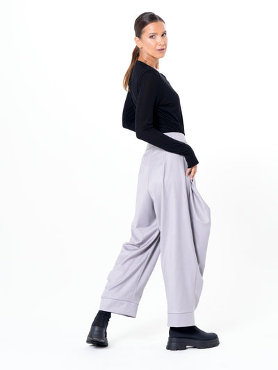 Relaxed Pants with Draped Silhouette
