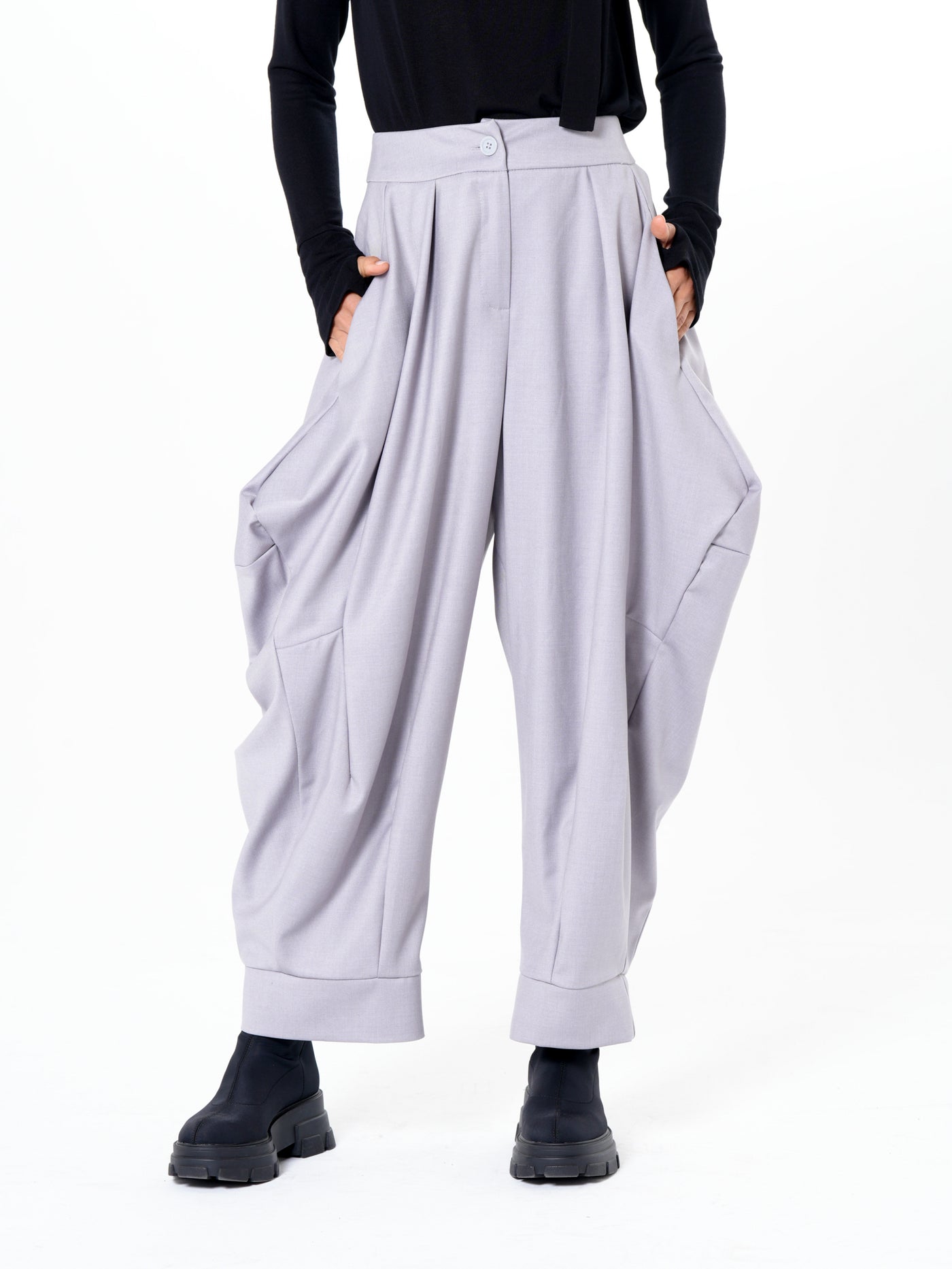 Relaxed Pants with Draped Silhouette