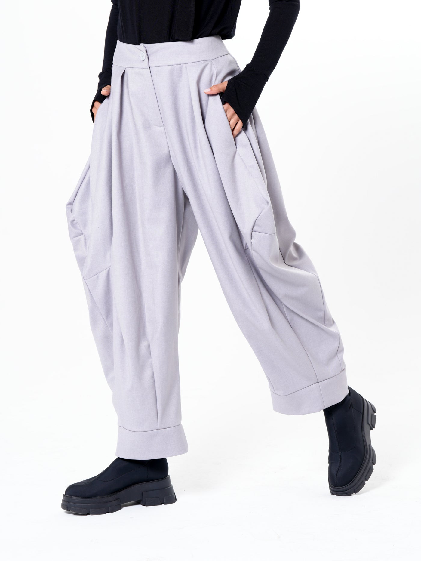Relaxed Pants with Draped Silhouette