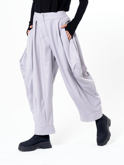 Relaxed Pants with Draped Silhouette