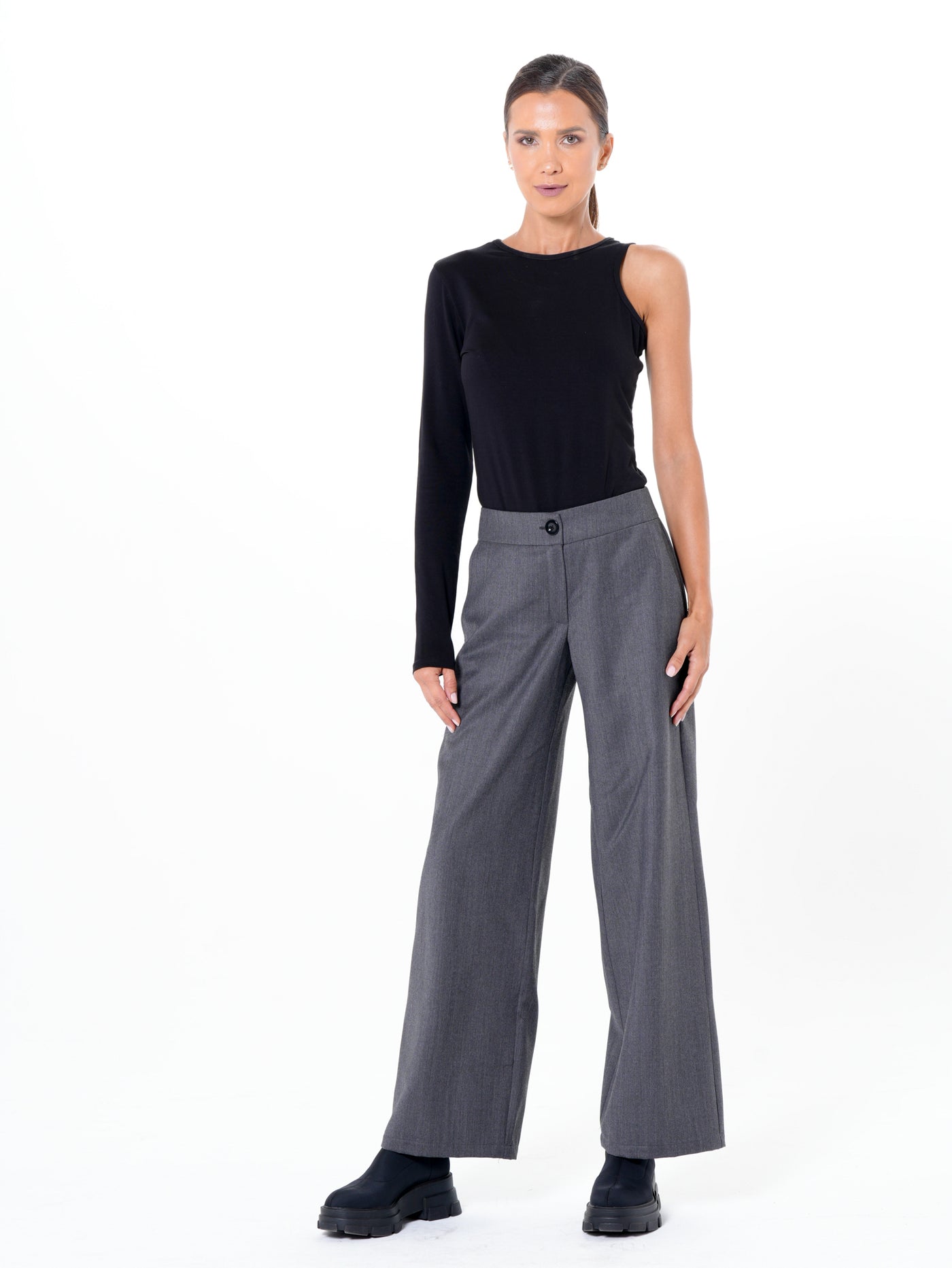 Classic Straight Pants In Gray