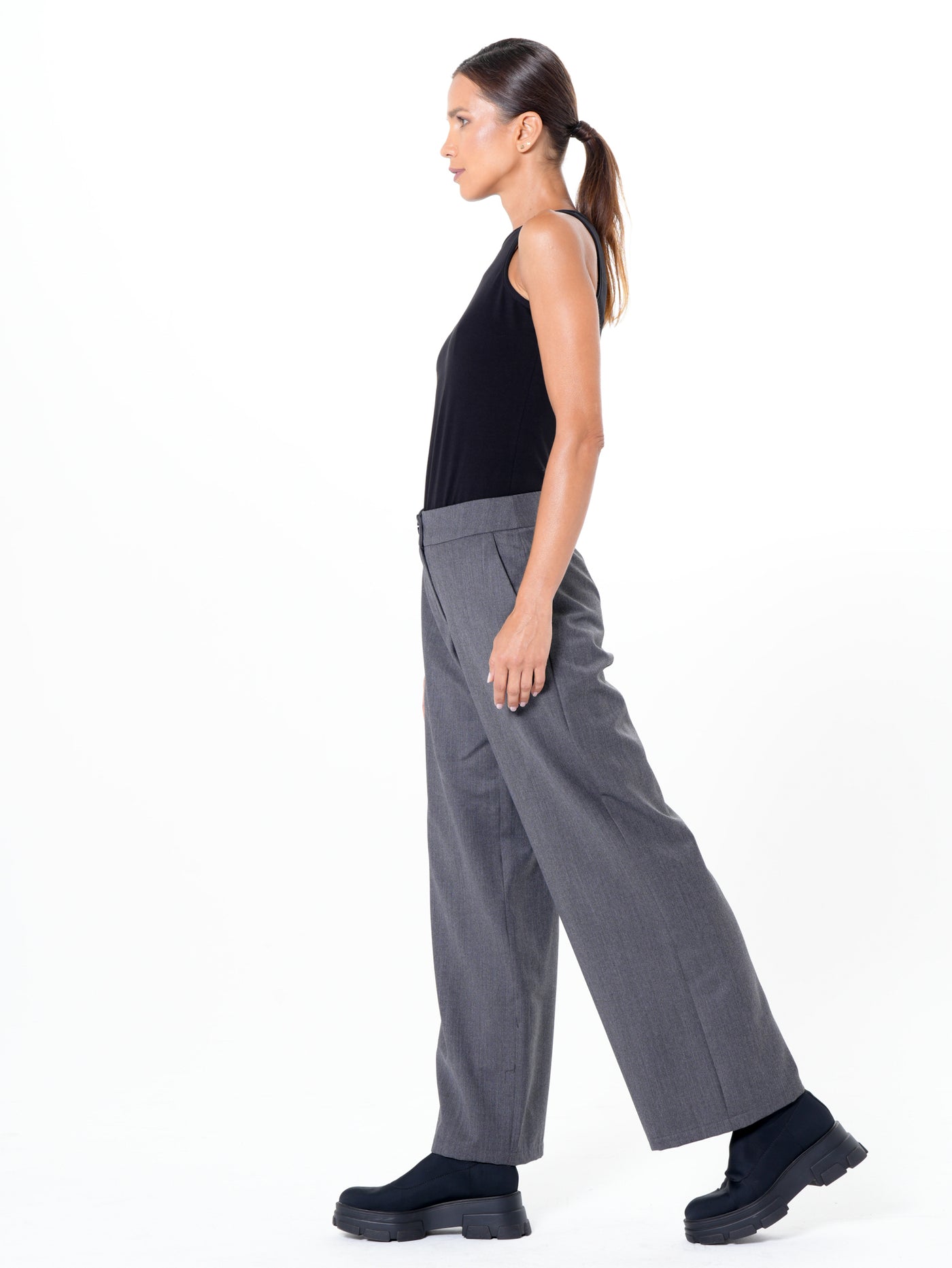 Classic Straight Pants In Gray