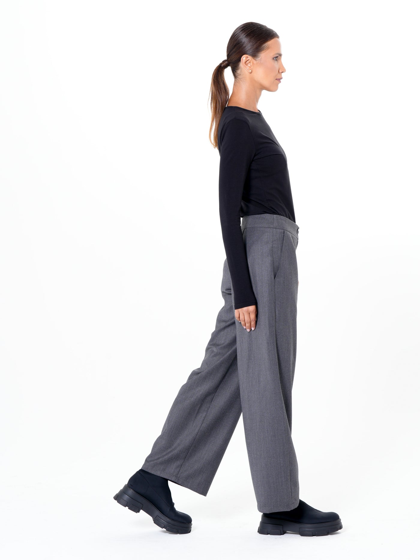 Classic Straight Pants In Gray