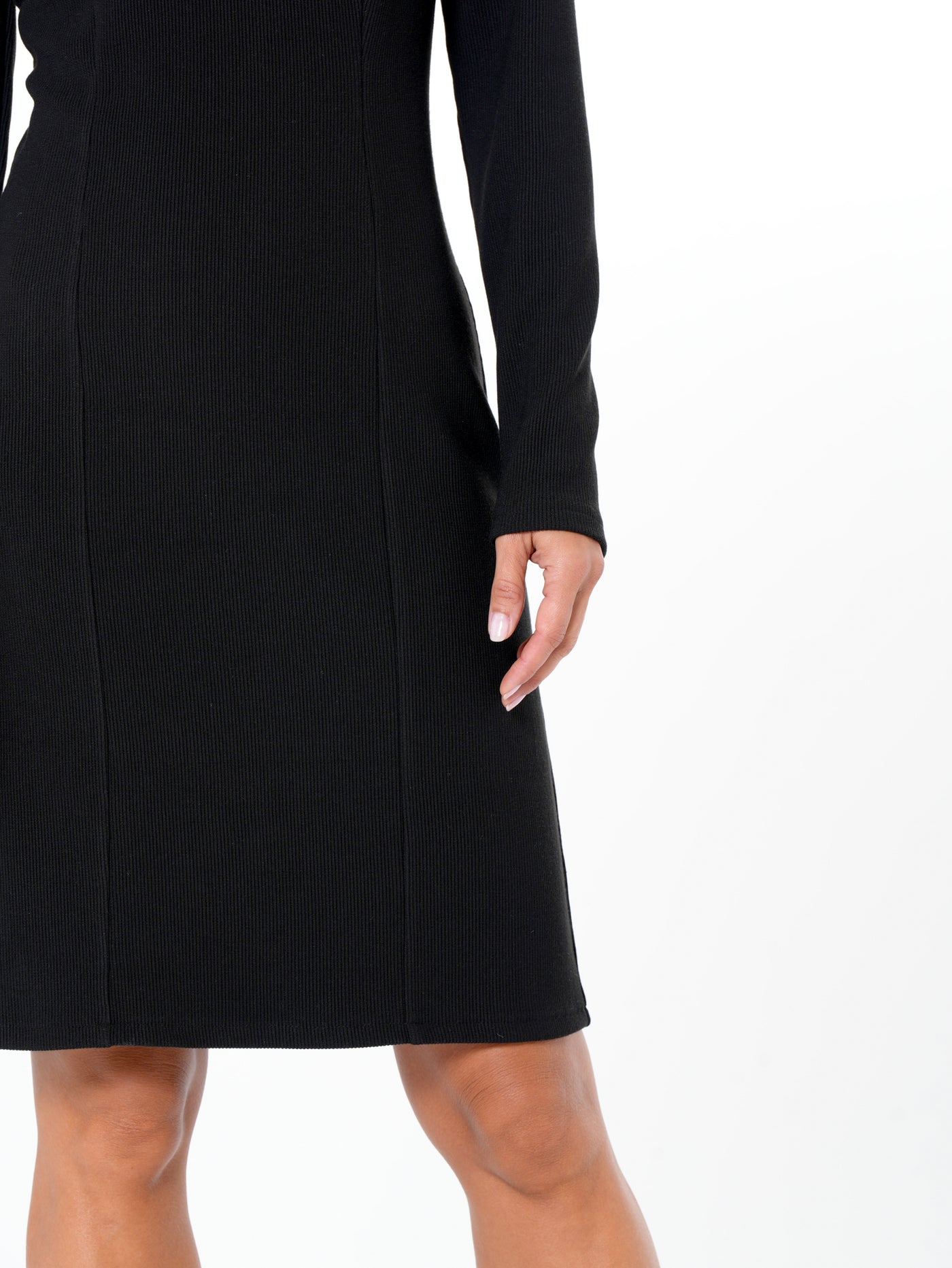 Long Sleeve Sheath Dress In Black