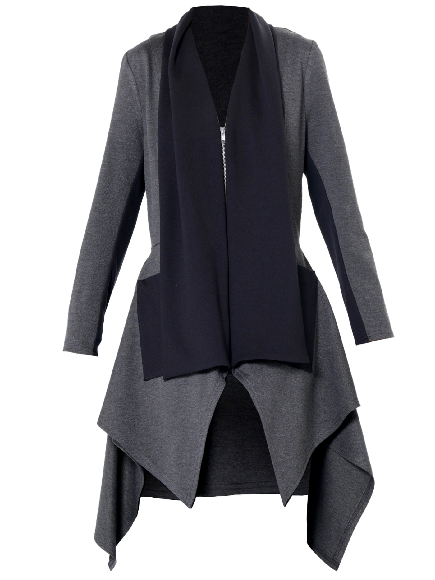 Architectural Asymmetric Blazer With Scarf