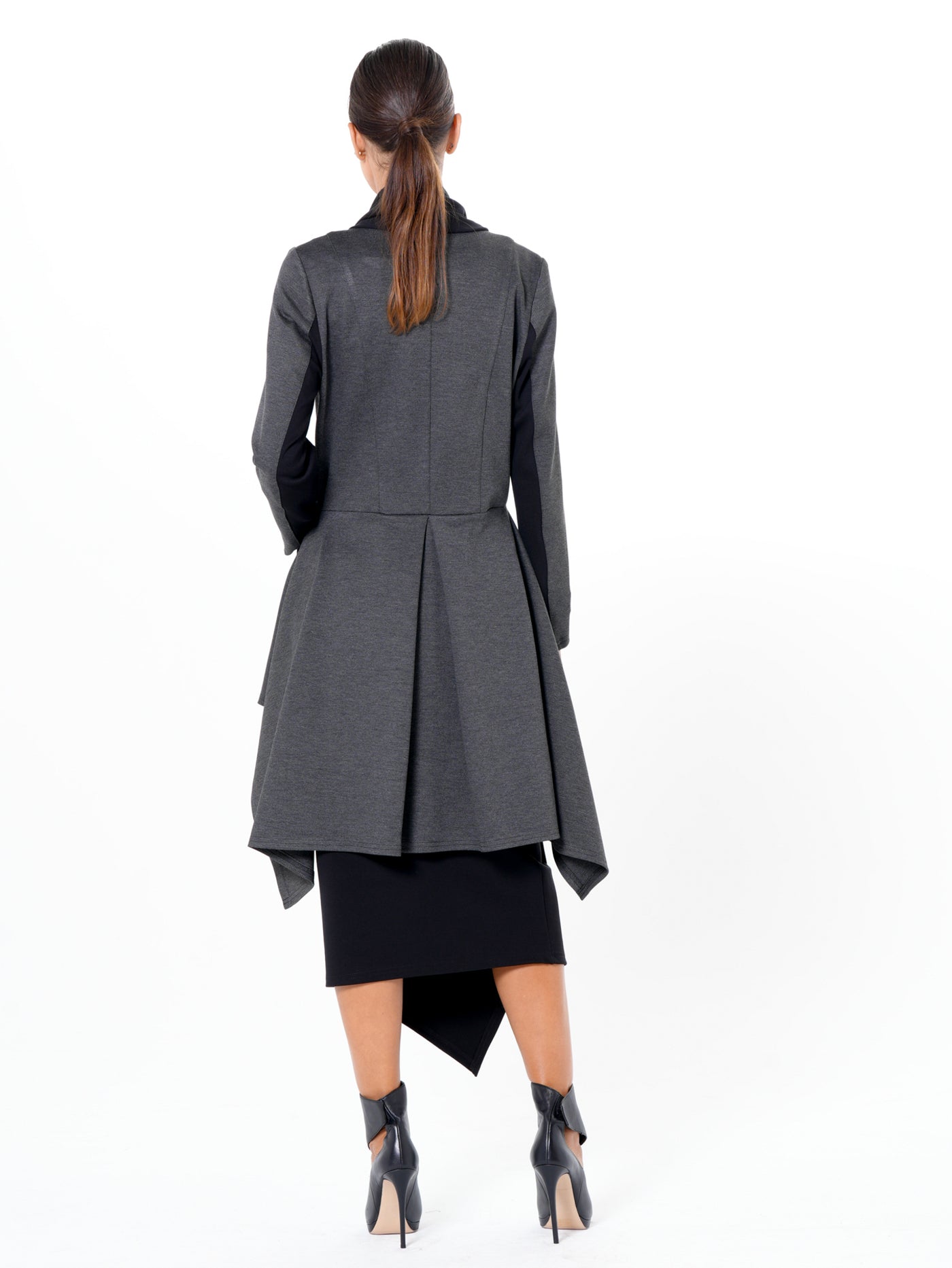 Architectural Asymmetric Blazer With Scarf