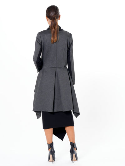 Architectural Asymmetric Blazer With Scarf