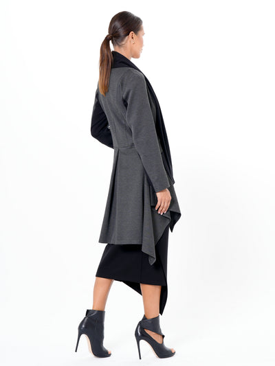Architectural Asymmetric Blazer With Scarf