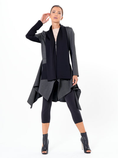 Architectural Asymmetric Blazer With Scarf