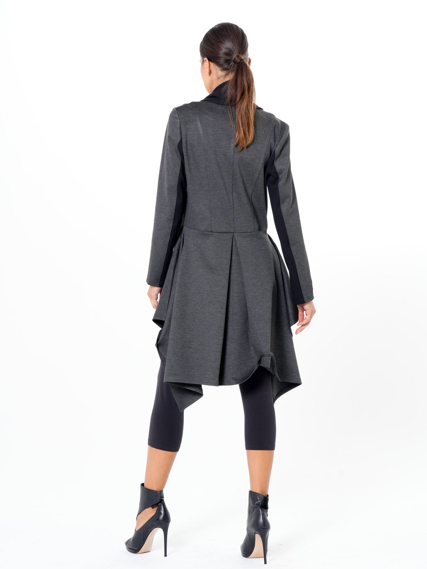 Architectural Asymmetric Blazer With Scarf