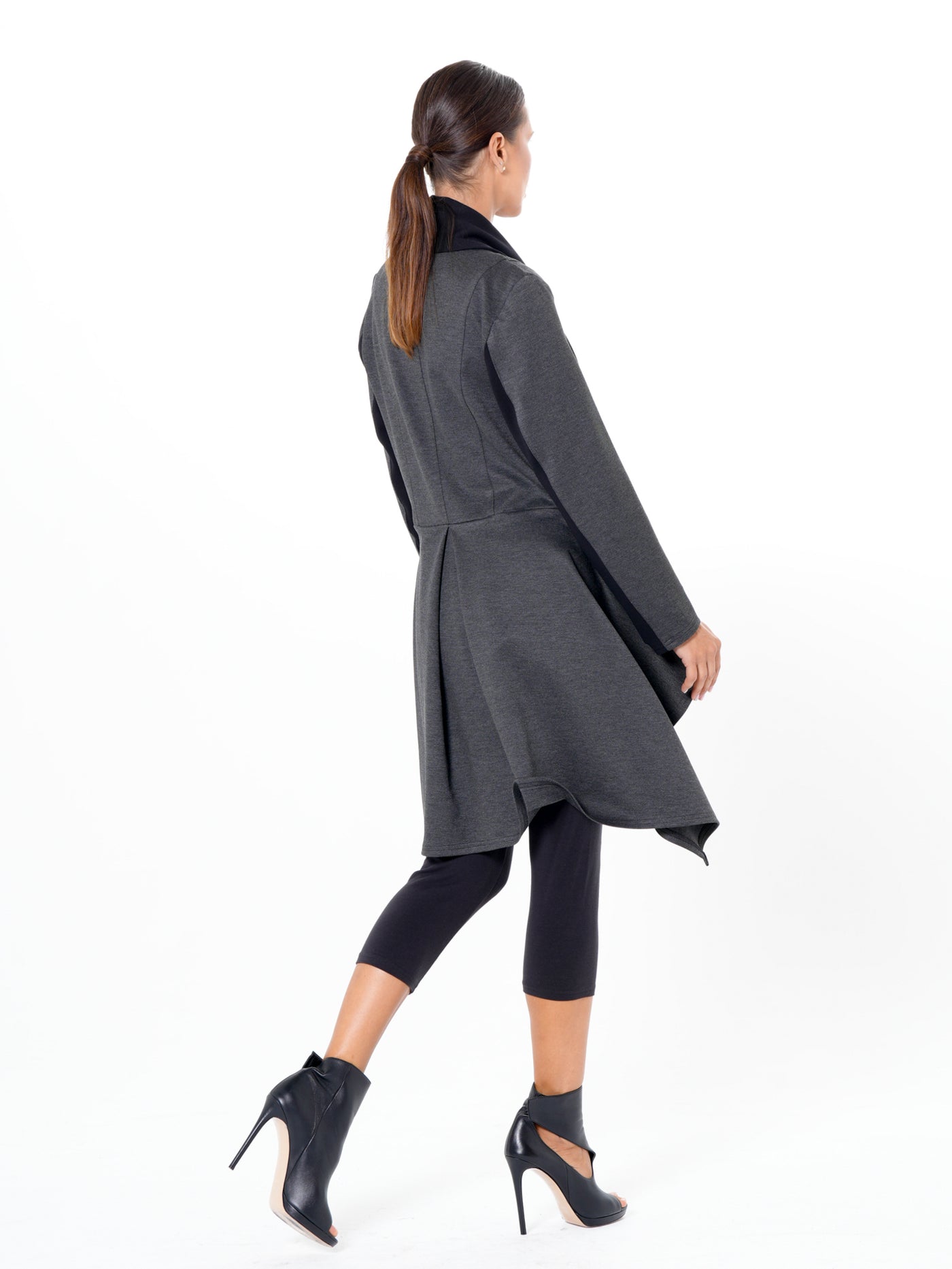 Architectural Asymmetric Blazer With Scarf