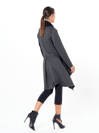Architectural Asymmetric Blazer With Scarf