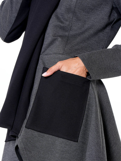 Architectural Asymmetric Blazer With Scarf