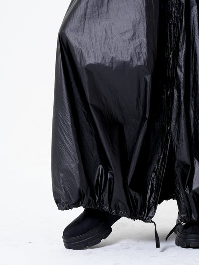 Voluminous Maxi Skirt with Adjustable Hem In Black