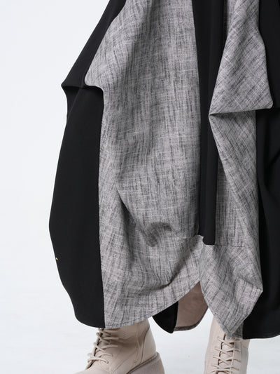 Two-Toned Maxi Dress With Thumbhole Sleeves