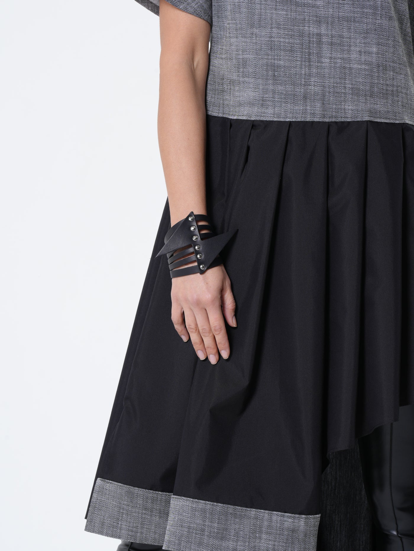 Two-Toned Asymmetrical Denim Tunic Dress