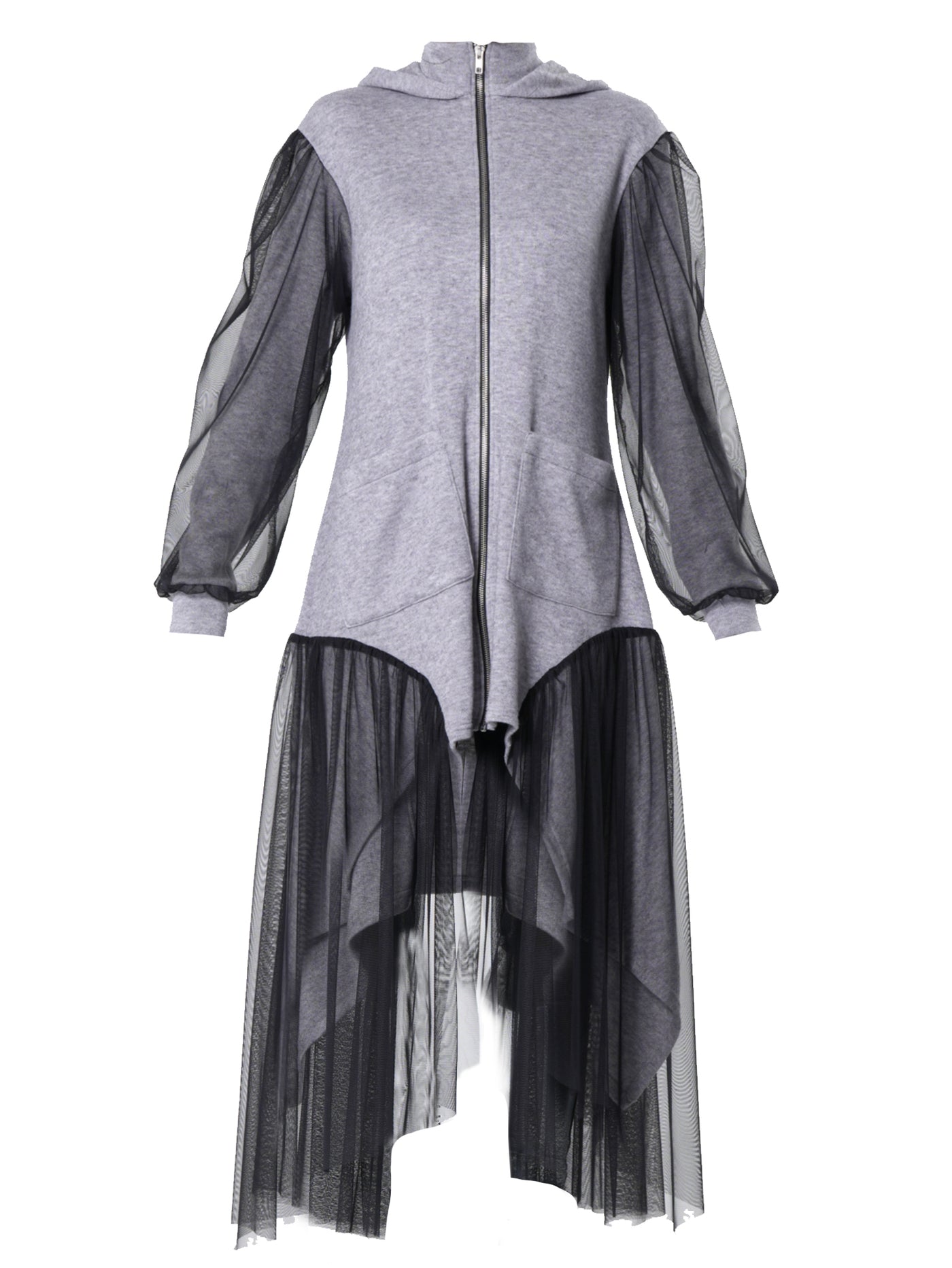 Avant-Garde Tulle Sleeves Cardigan