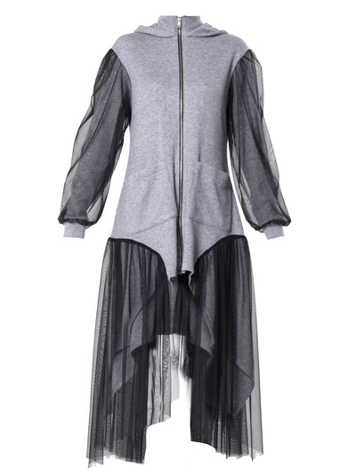 Avant-Garde Tulle Sleeves Cardigan
