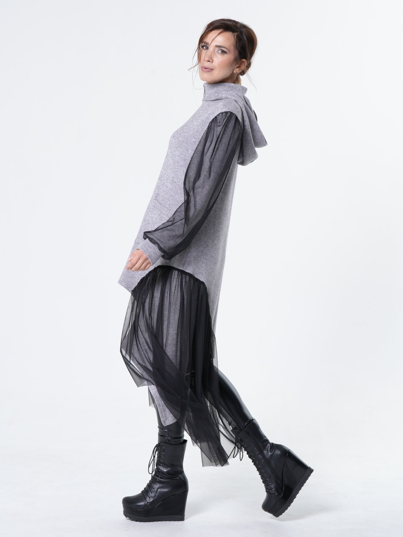 Avant-Garde Tulle Sleeves Cardigan