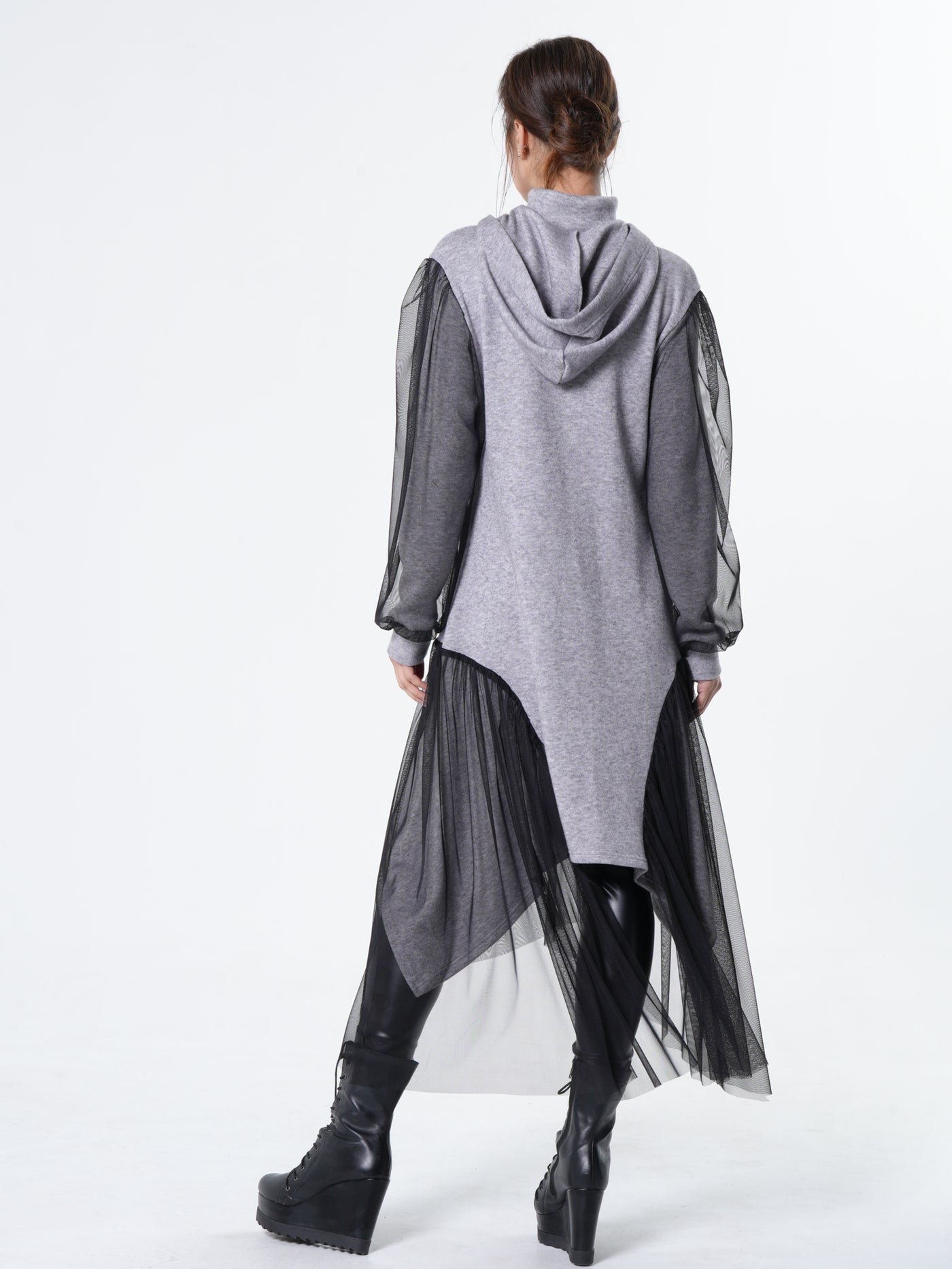 Avant-Garde Tulle Sleeves Cardigan