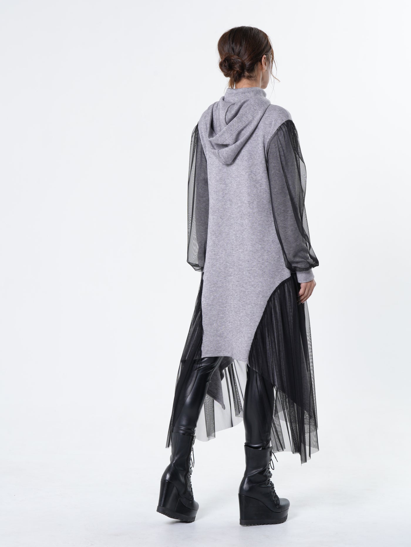 Avant-Garde Tulle Sleeves Cardigan