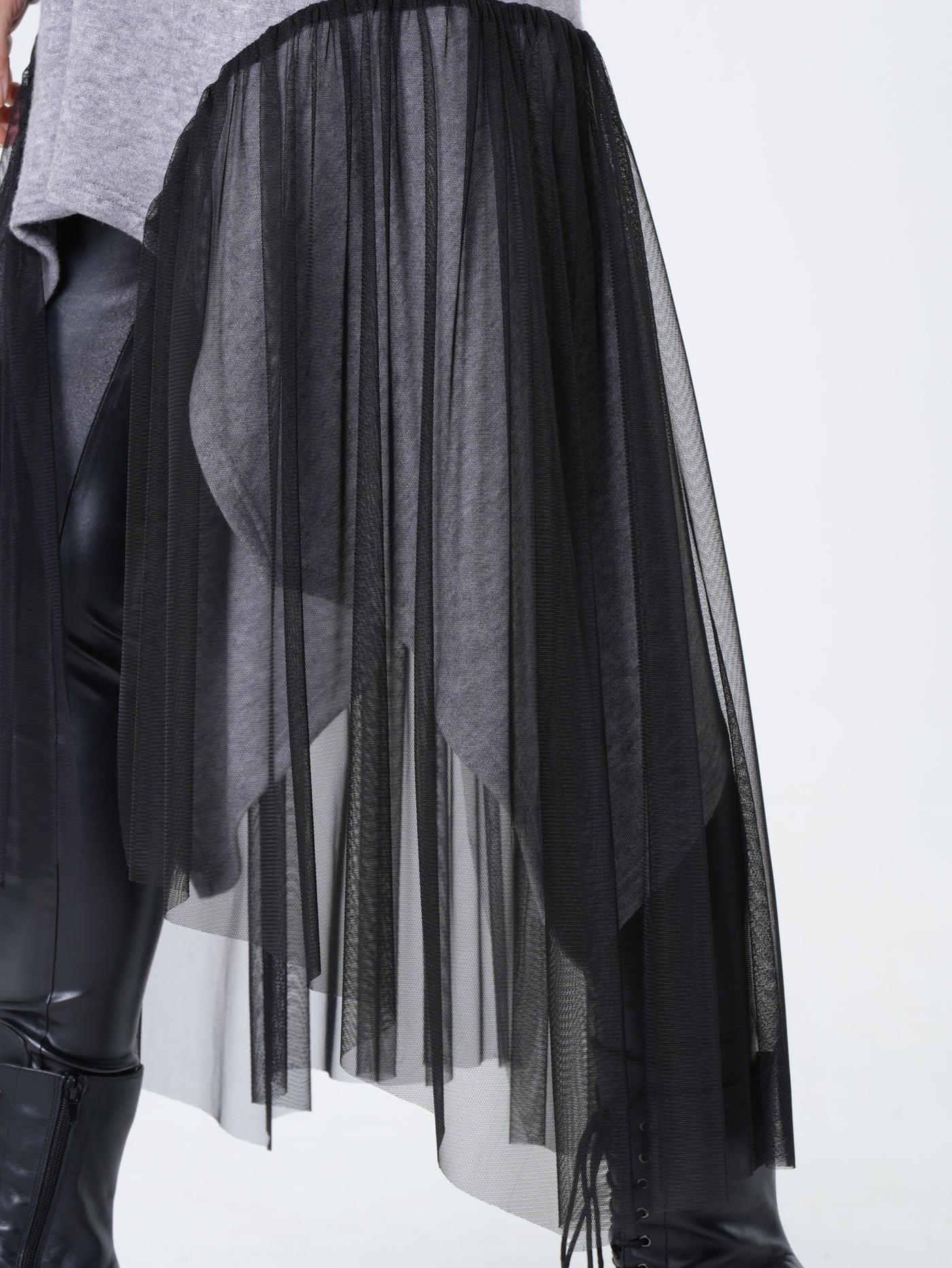 Avant-Garde Tulle Sleeves Cardigan