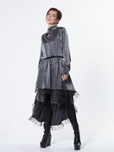 Shiny Metallic Layered Tunic