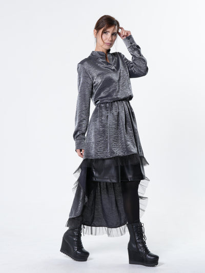 Shiny Metallic Layered Tunic