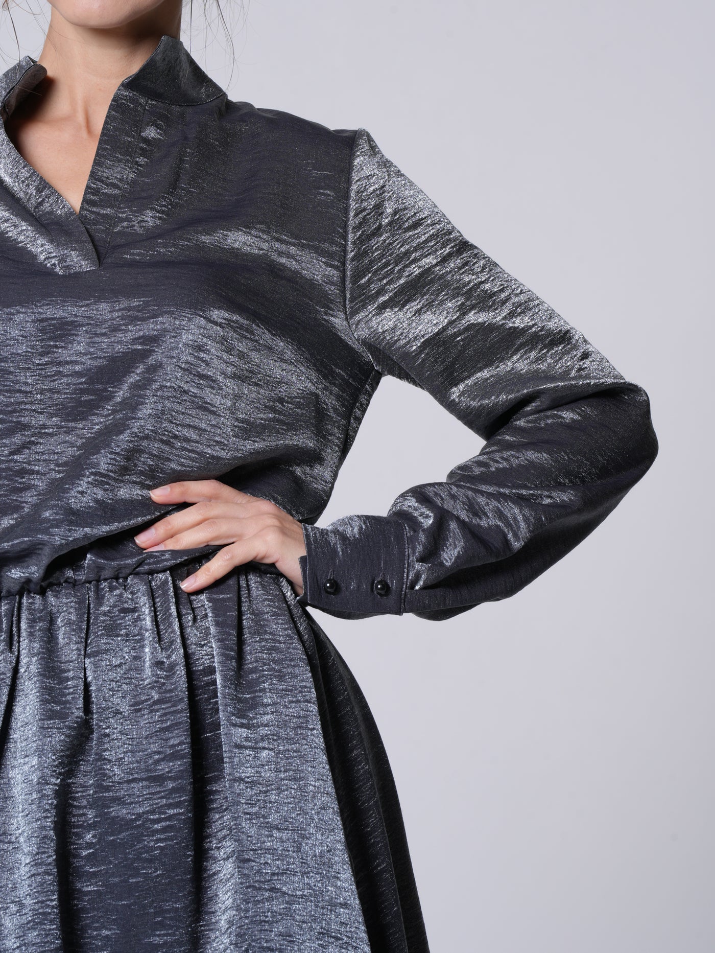 Shiny Metallic Layered Tunic