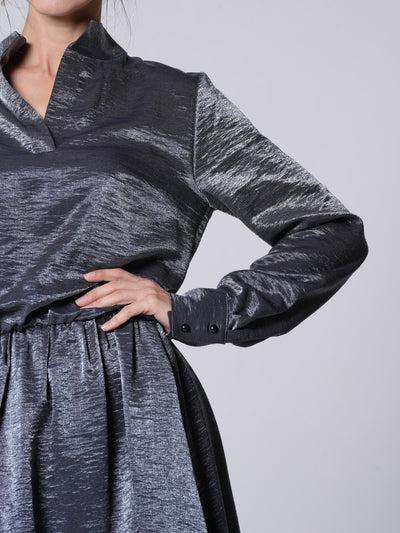 Shiny Metallic Layered Tunic