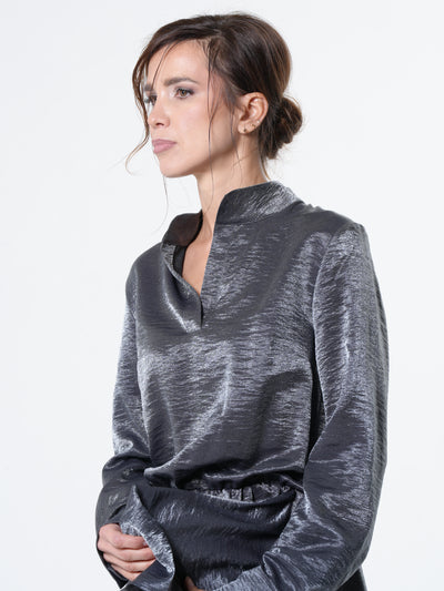 Shiny Metallic Layered Tunic