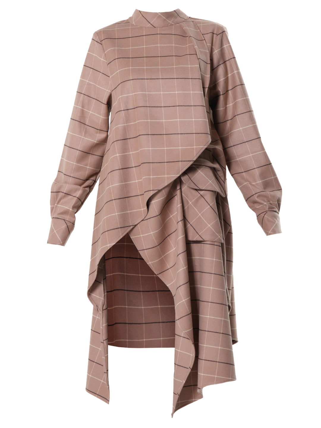 Checked Asymmetric Tunic Shirt – Metamorphoza