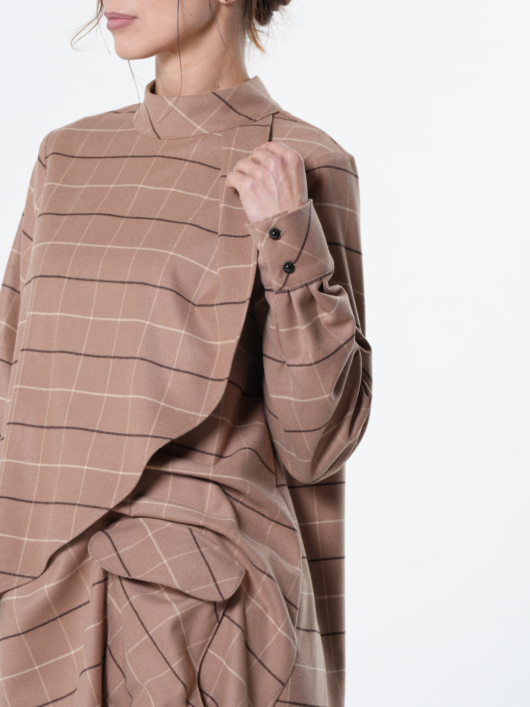 Checked Asymmetric Tunic Shirt – Metamorphoza