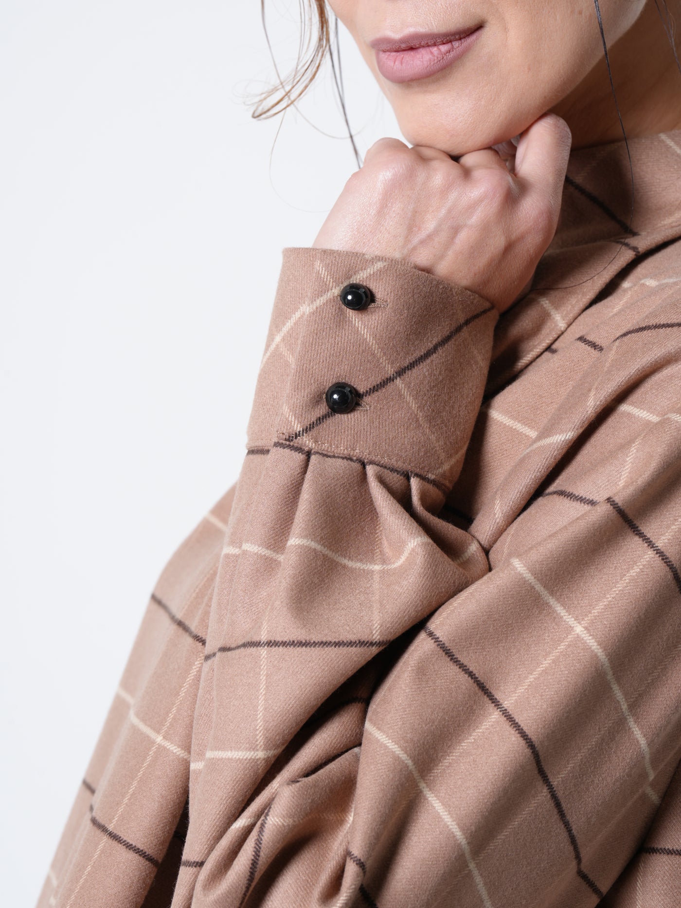 Checked Asymmetric Tunic Shirt