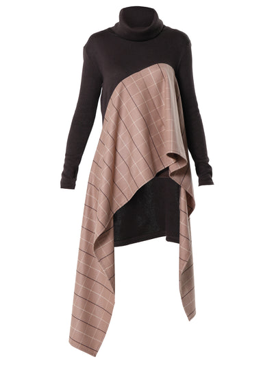 Long Asymmetrical Turtleneck Tunic