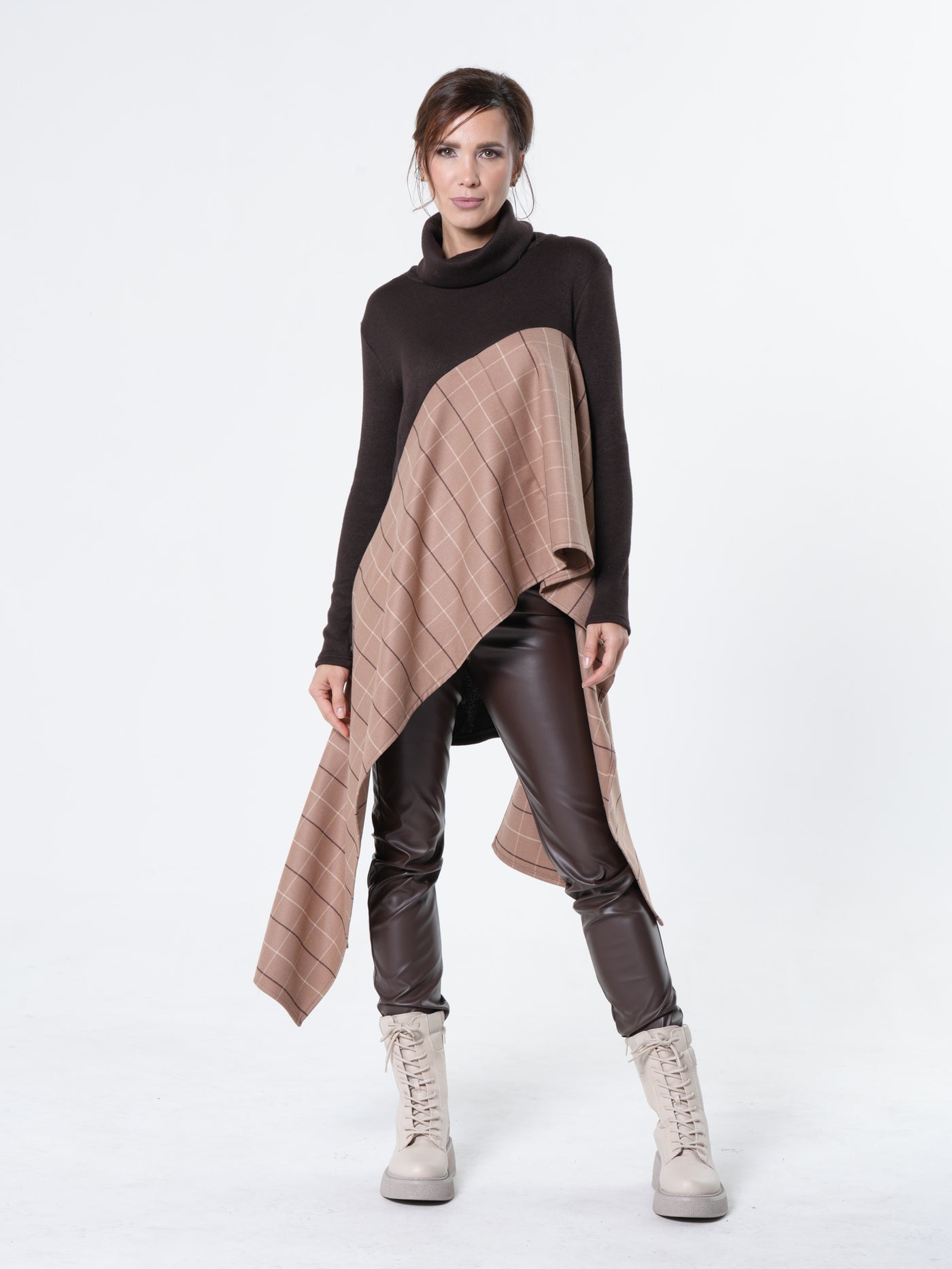 Long Asymmetrical Turtleneck Tunic